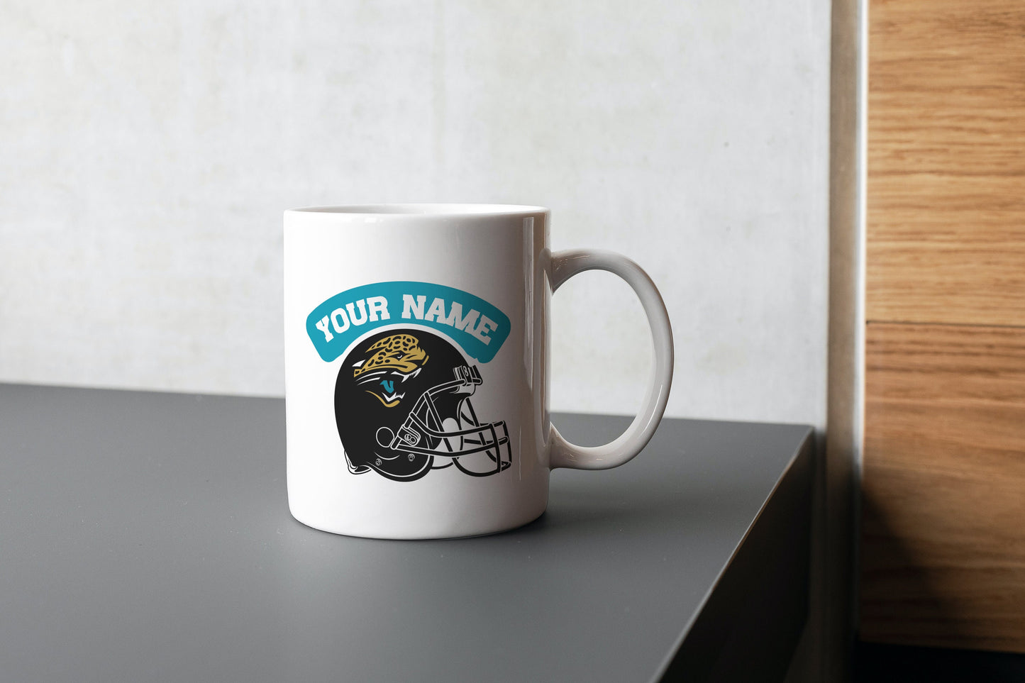 Taza de la NFL de los Jaguars, taza de fútbol vintage de Jacksonville, taza personalizada de los Jags de Jacksonville, taza de fútbol, taza con nombre personalizado, amantes de los Jaguars.