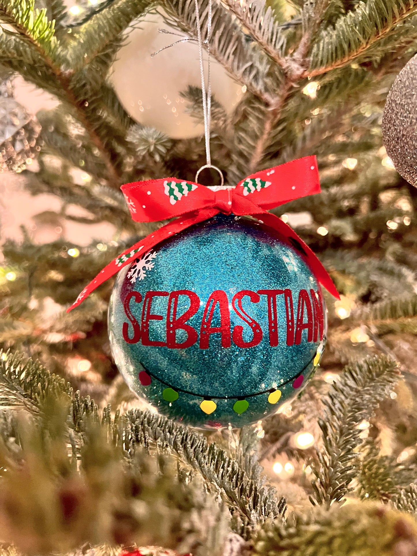 Personalized christmas ornament, Christmas Ball, Glitter ornament with name, Christmas Glitter Ornaments, Holiday Ornament, Custom Ornaments
