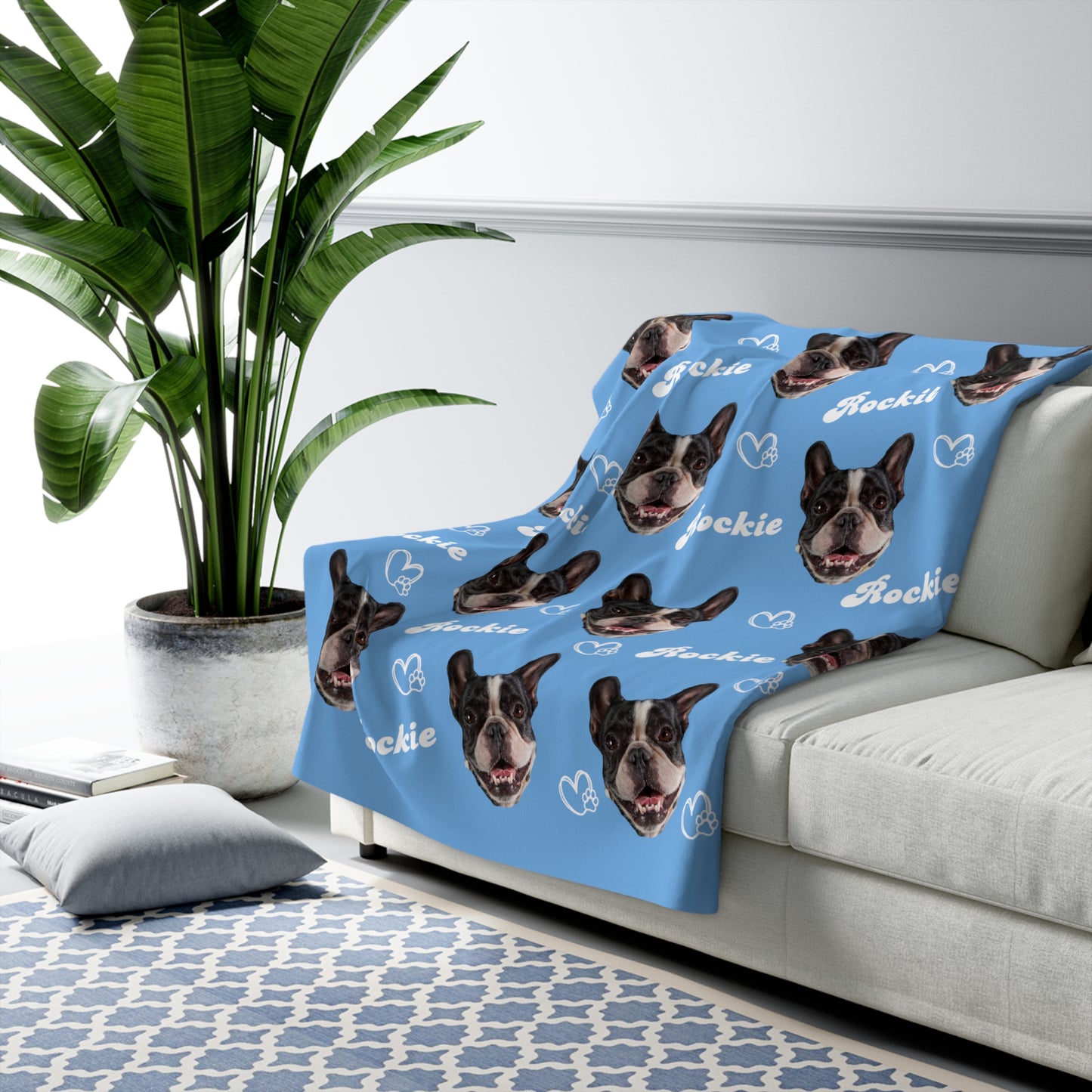 Pet Blanket, Custom Dog Face Blankets, Personalized Custom Blanket, Fleece Dog Blankets, Customized Photo Throws, Pattern dog face