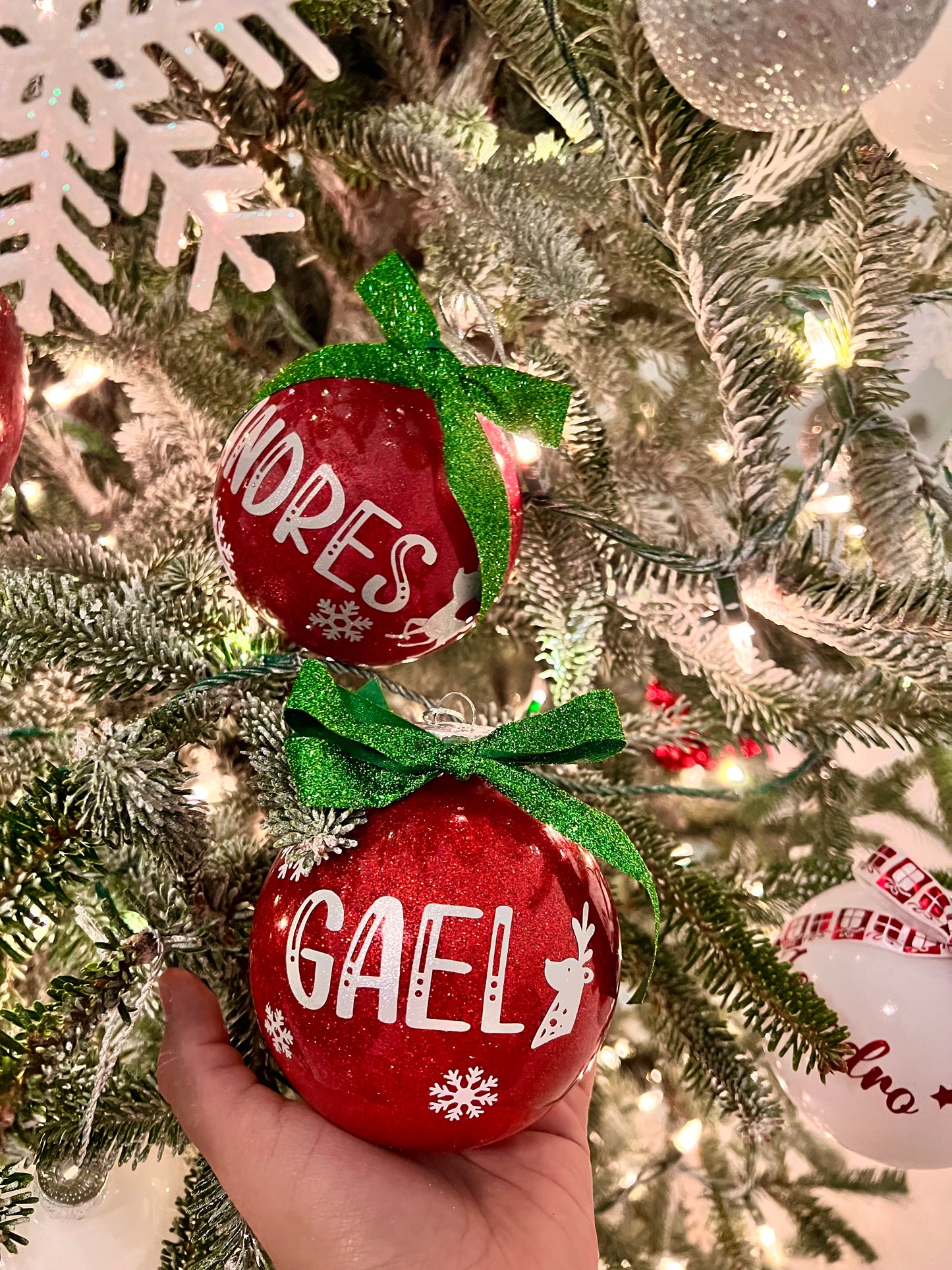 Personalized christmas ornament, Christmas Ball, Glitter ornament with name, Christmas Glitter Ornaments, Holiday Ornament, Custom Ornaments