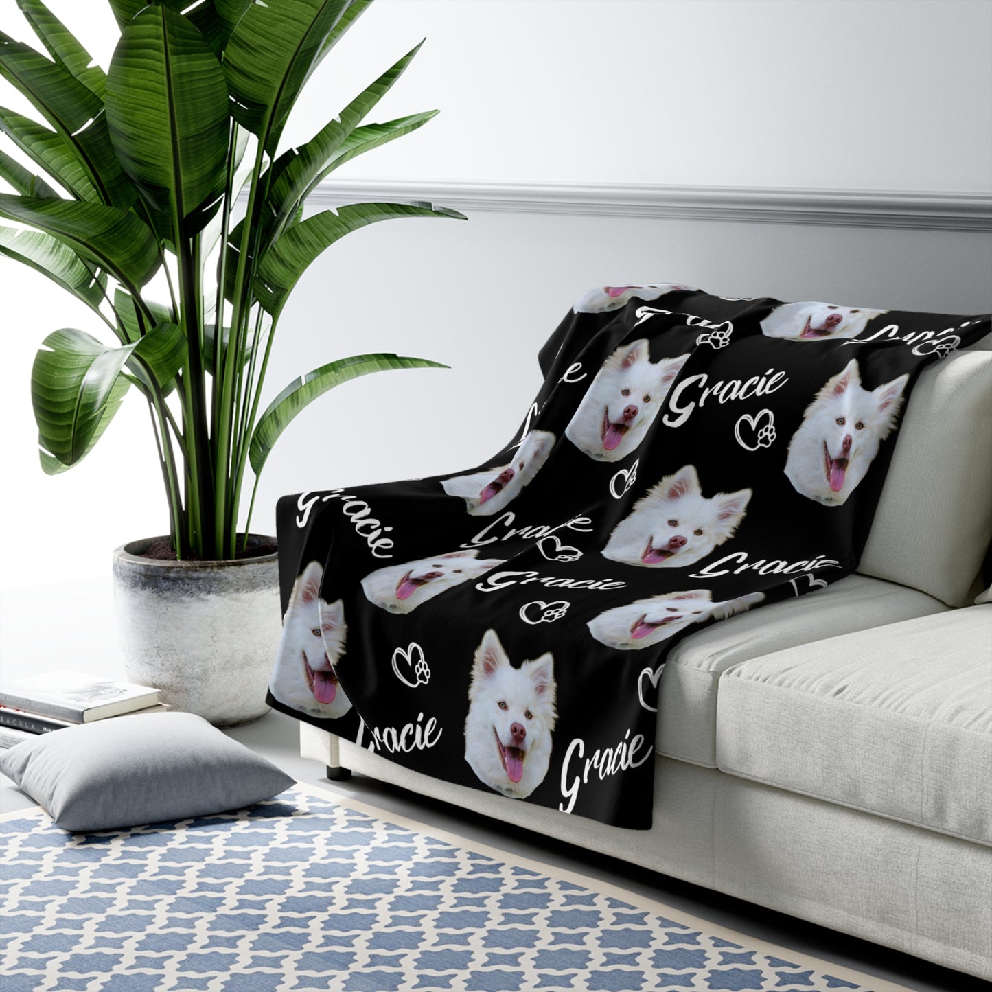 Pet Blanket, Custom Dog Face Blankets, Personalized Custom Blanket, Fleece Dog Blankets, Customized Photo Throws, Pattern dog face