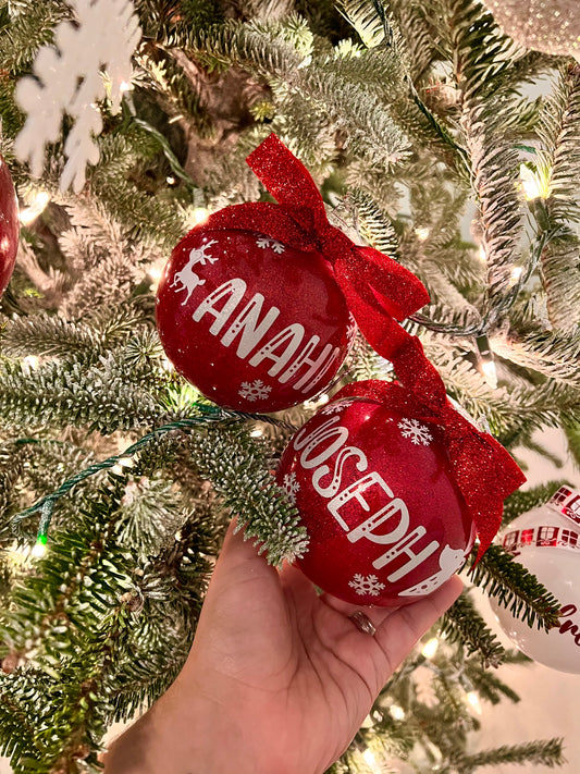 Personalized christmas ornament, Christmas Ball, Glitter ornament with name, Christmas Glitter Ornaments, Holiday Ornament, Custom Ornaments