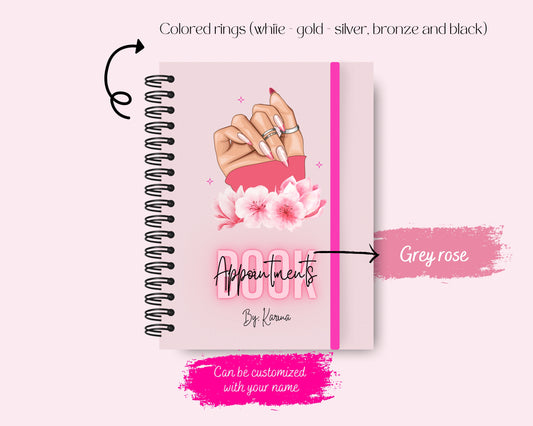 Nail tech appointment book, Custom Appointment book, Daily Appointment book, Nail Technician Appointment Book, Nail Salon Small Business