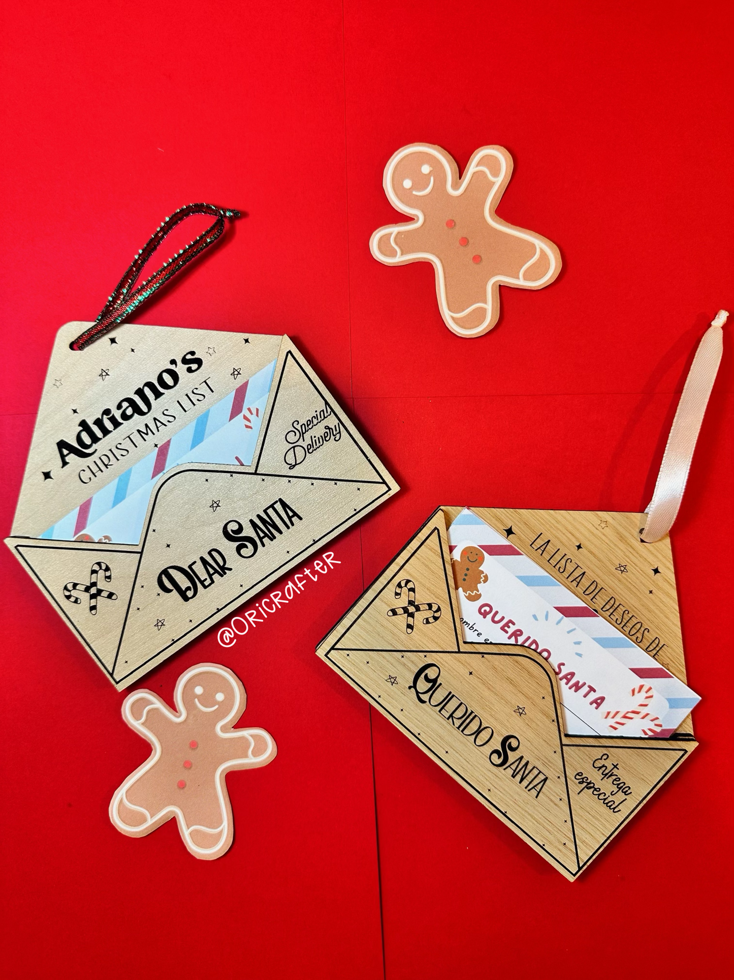 Personalized Wooden Santa Letter Holder, Wooden envelope, Letter to Santa Ornament , Letter to Santa Ornament,