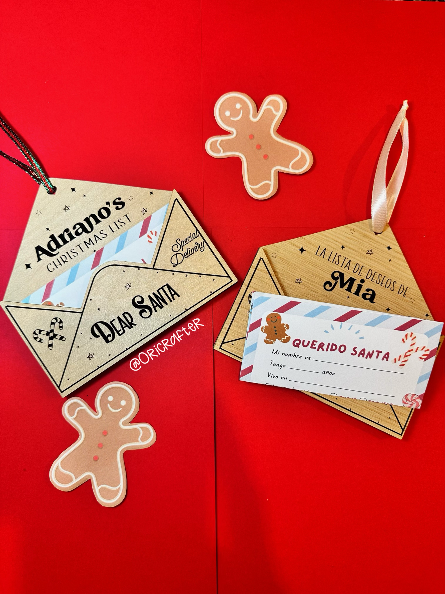 Personalized Wooden Santa Letter Holder, Wooden envelope, Letter to Santa Ornament , Letter to Santa Ornament,