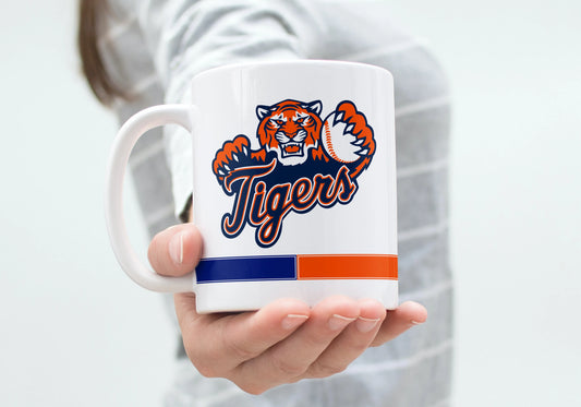 Tigers Baseball Mug, Detroit Tigers Personalized Coffee, Detroit Tigers MLB, Michigan mug, Gift For Baseball Fans, MLB baseball mug, Detroit