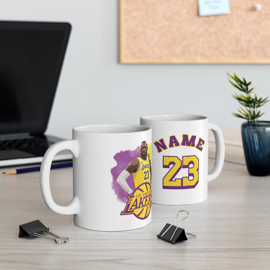 Lebron James Coffe Mug, Los Angeles Lakers, Basketball Coffee