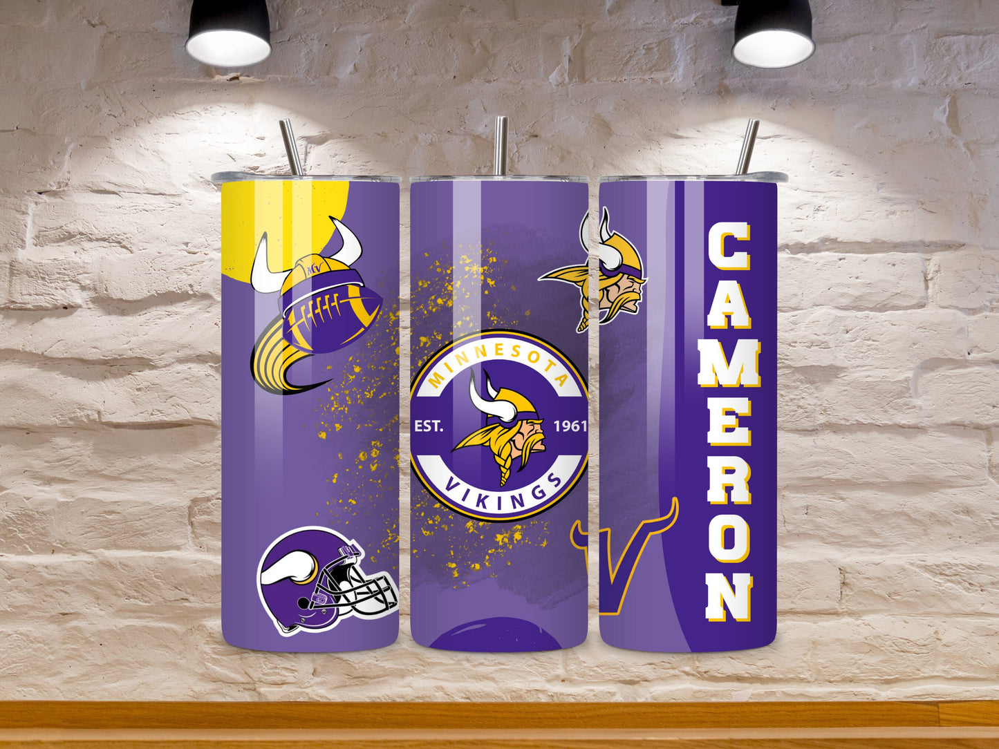 Minnesota Vikings Tumbler, Vikings NFL Team, Vikings team, Custom name tumbler, Vikings lovers, Stainless Steel, gift for him