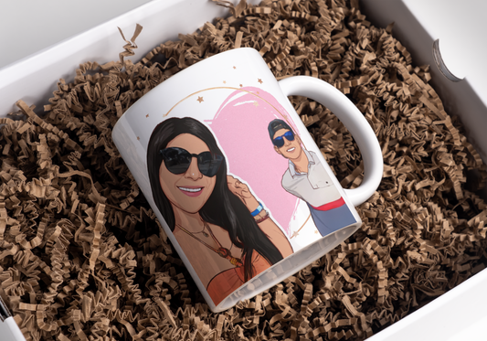 Caricature Mug, Custom Mug, Cartoon Portrait, Personalized Mug, Photo To Portrait Mug, Birthday, Anniversary Photo, Custom Cartoon Mug, Vday
