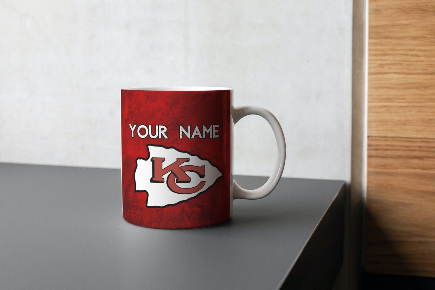 Kansas City Chiefs Coffe Mug, NFL, Taza con nombre personalizado, Amantes de los Chiefs, taza de la NFL, regalo para él