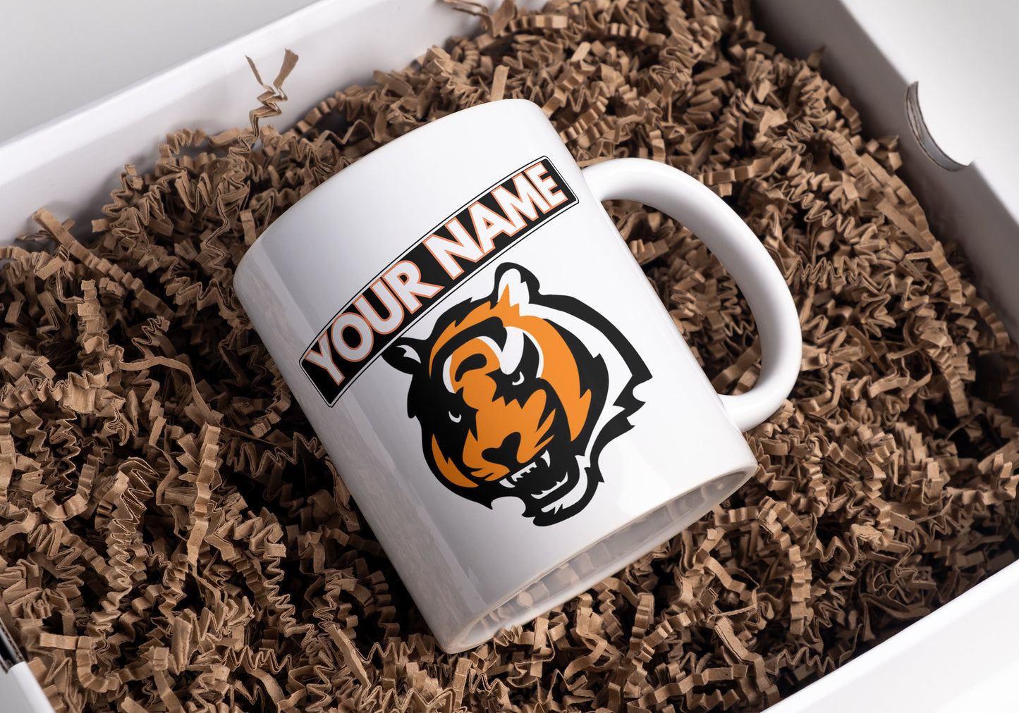Taza de fútbol de los Cincinnati Bengals, taza de café de los Bengals, NFL, taza con nombre personalizado, amantes de los Bengals, taza de la NFL, regalo para él