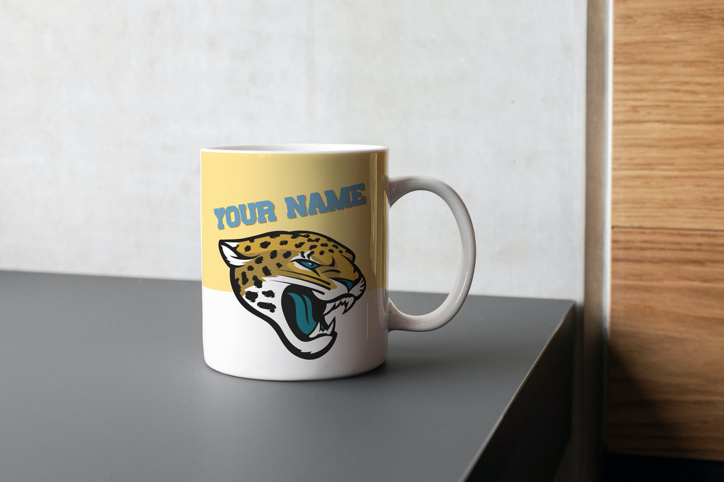 Jacksonville Jaguars NFL, Taza de fútbol vintage de Jacksonville, Taza personalizada de Jacksonville Jags, Taza de fútbol, ​​Taza con nombre personalizado, Amantes de los Jaguars.