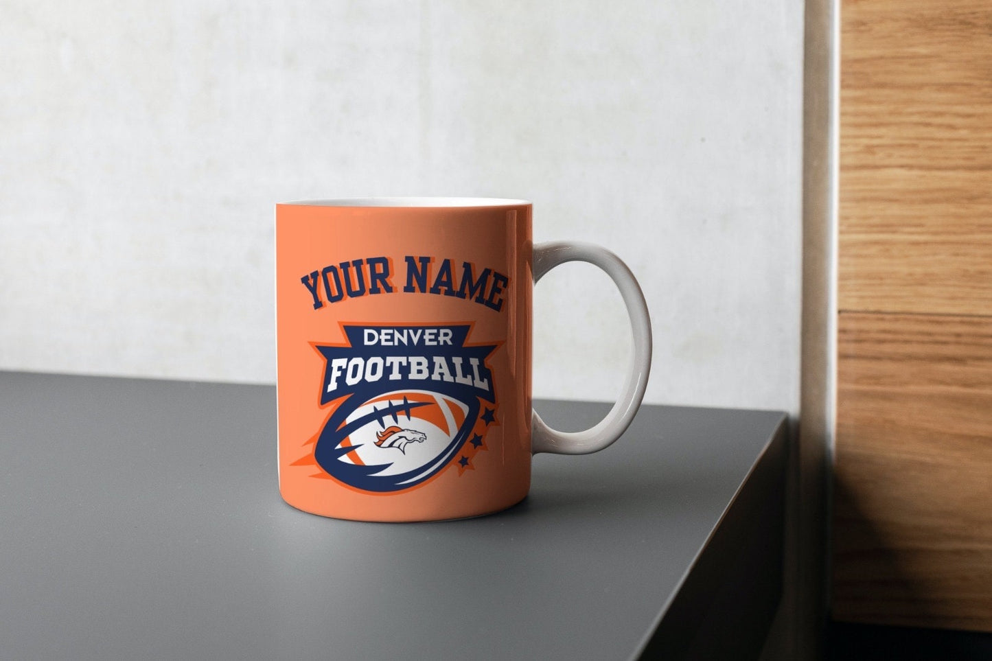 Personalized NFL Team Denver Bronco’s Mug, Bronco’s Mug, Custom Name and Number Mug, Football Mug, NFL mug, gift for dad, gift for him