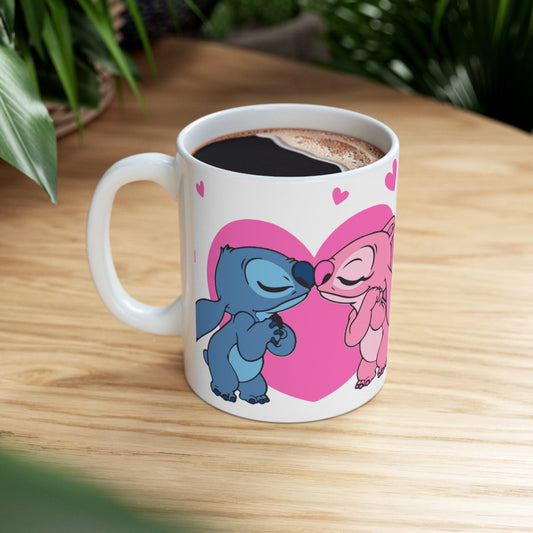 Stitch & Angel mug,  Stitch And Angel Couple Mug Set, Stitch Coffee Mug, Custom Stitch mug, Stitch and angel personalized mug with name