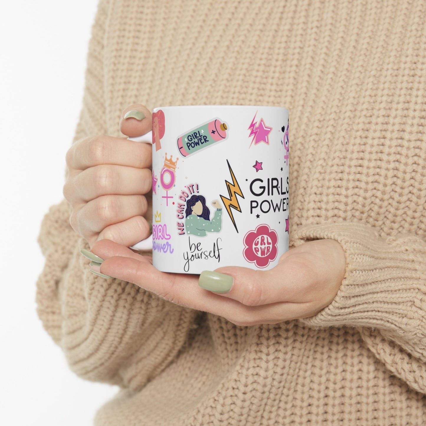 Girl Power Coffee Mug, Girl Affirmations, GRL PWR, Girl Power Mug, Feminist Mug, Girl Vibes, Feminist Mug, Girl Mug, Female Empowerment Mug.