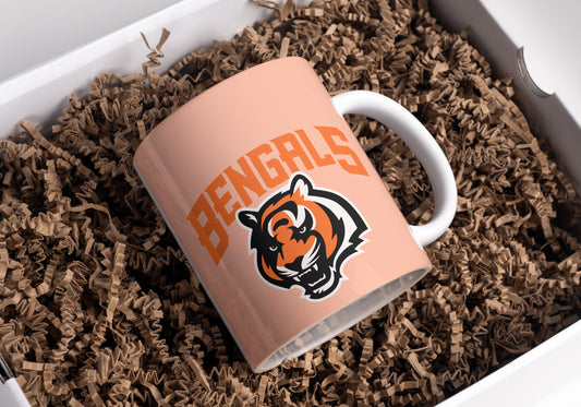 Taza de café de los Bengals, taza de fútbol de los Cincinnati Bengals, NFL, taza con nombre personalizado, amantes de los Bengals, taza de la NFL, regalo para él