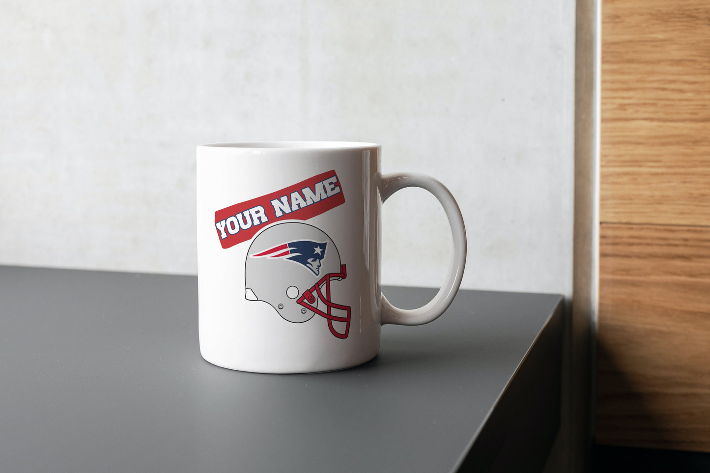 Taza de café de los Patriots, taza de fútbol de los Patriots, equipo de la NFL de los Patriots de Nueva Inglaterra, NFL, taza con nombre personalizado, amantes de los Patriots, taza de la NFL, regalo para él