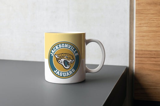 Jacksonville Jaguars NFL, Taza de fútbol vintage de Jacksonville, Taza personalizada de Jacksonville Jags, Taza de fútbol, ​​Taza con nombre personalizado, Amantes de los Jaguars.