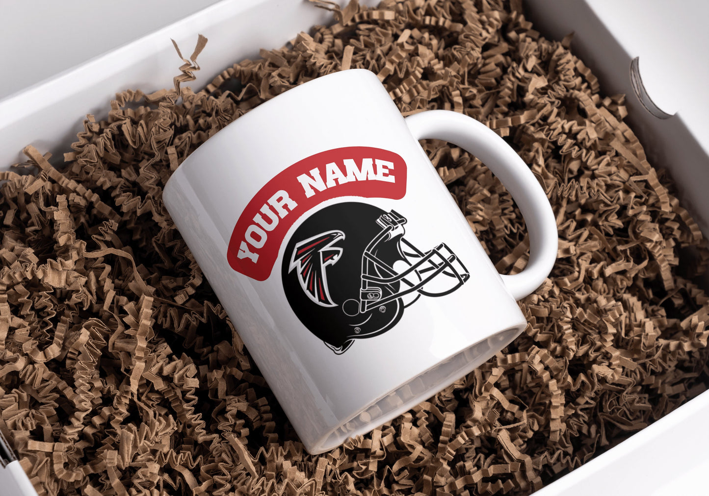 Taza de fútbol de los Falcons, Atlanta Falcons NFL, taza personalizada de los Atlanta Falcons, taza de fútbol, ​​taza de nombre personalizado, amantes de los Falcons, taza de los Falcons