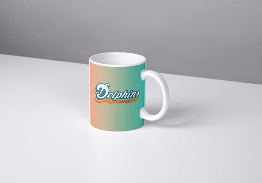 Taza de café de fútbol de Miami, Miami Dolphins NFL, taza de la NFL, taza personalizada, delfines, amantes del fútbol de Miami