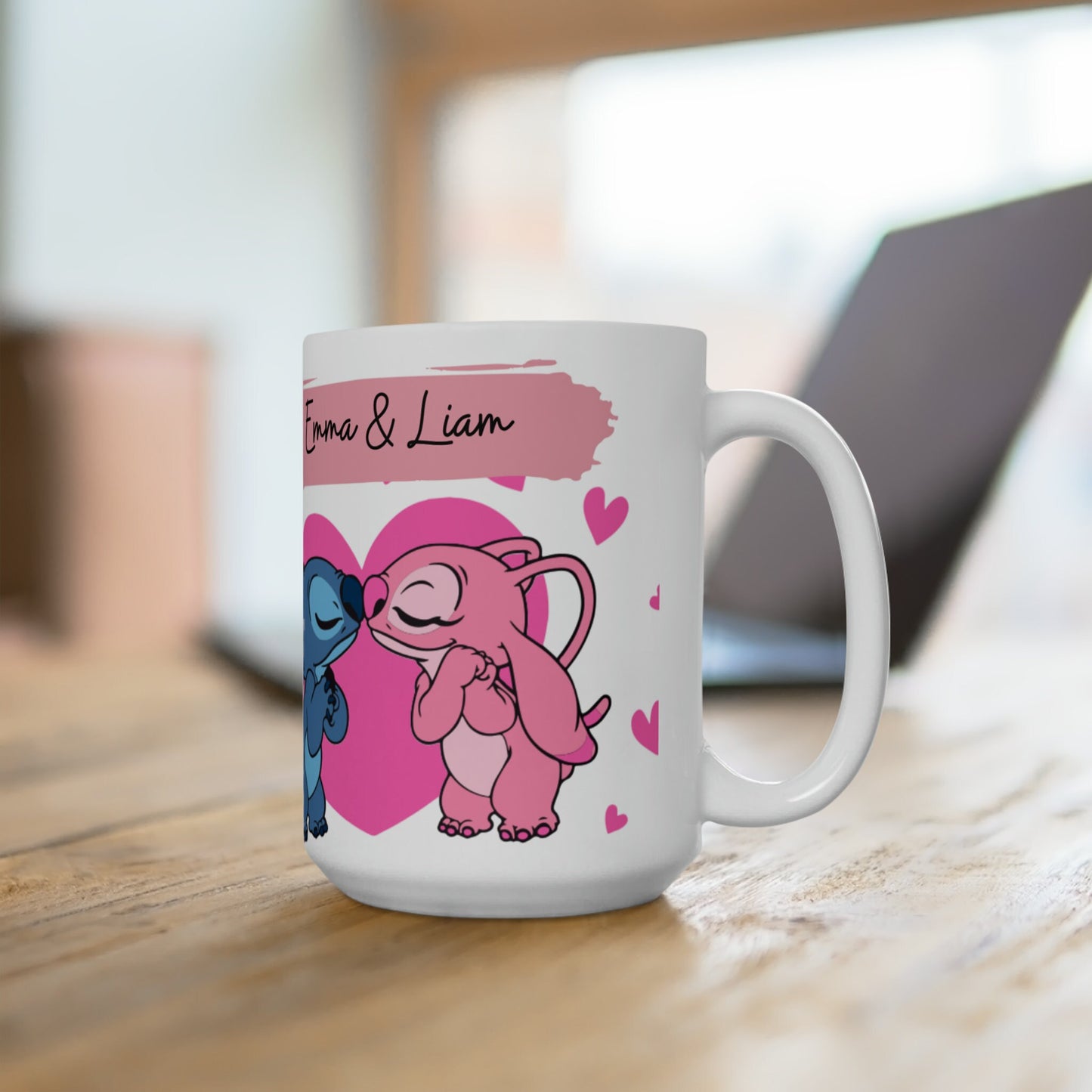 Stitch & Angel mug,  Stitch And Angel Couple Mug Set, Stitch Coffee Mug, Custom Stitch mug, Stitch and angel personalized mug with name