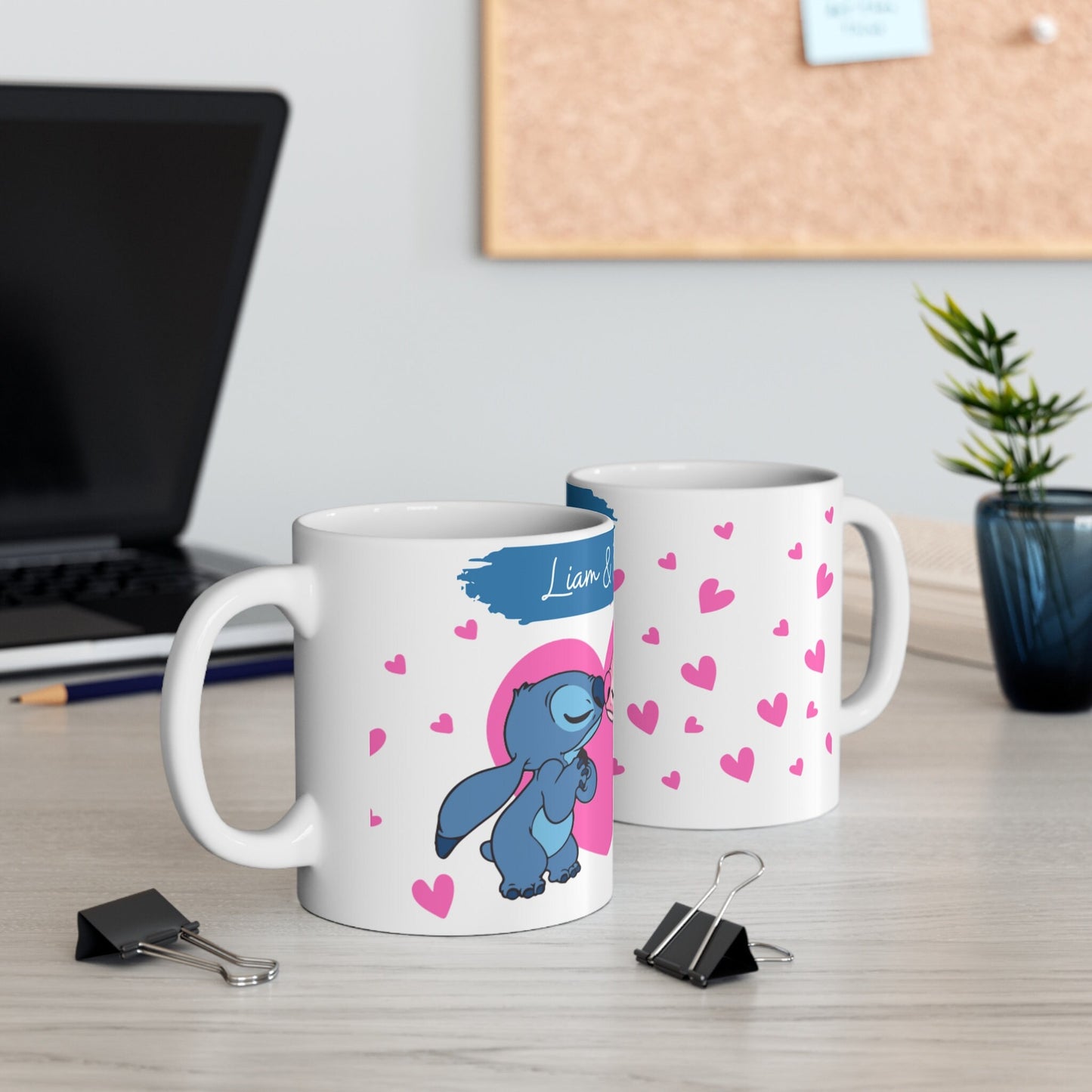 Stitch & Angel mug,  Stitch And Angel Couple Mug Set, Stitch Coffee Mug, Custom Stitch mug, Stitch and angel personalized mug with name