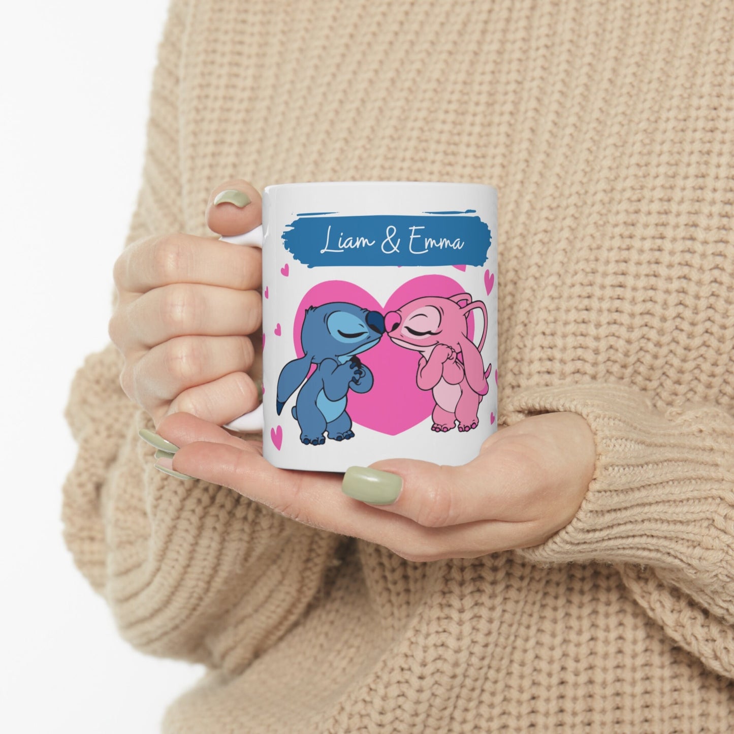 Stitch & Angel mug,  Stitch And Angel Couple Mug Set, Stitch Coffee Mug, Custom Stitch mug, Stitch and angel personalized mug with name