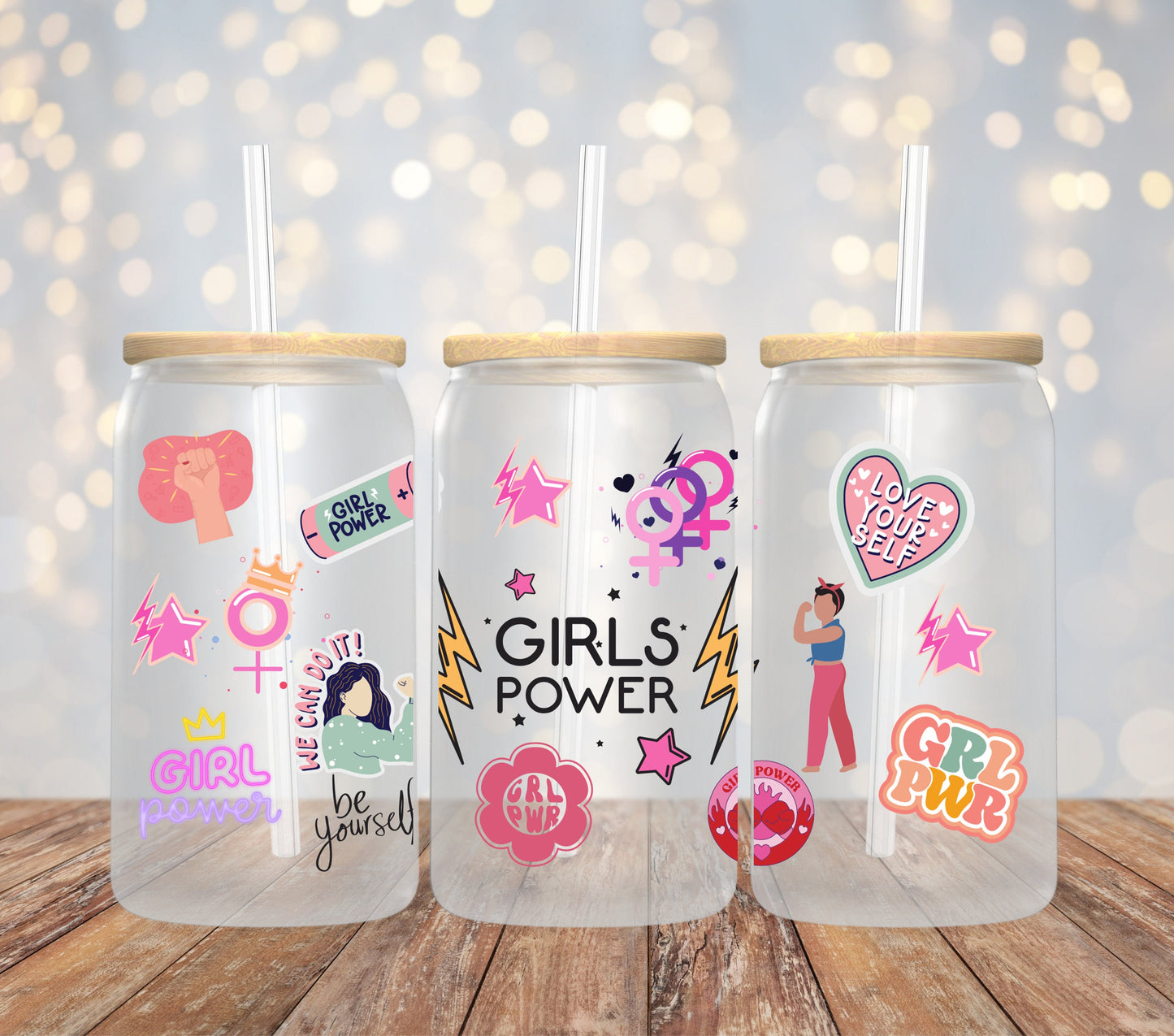 Girl Power Libbey Glass,  Girl Affirmations, GRL PWR, Girl Power Can, Feminist, Girl Vibes, Feminist Cup, Girl Can, Female Empowerment Glass