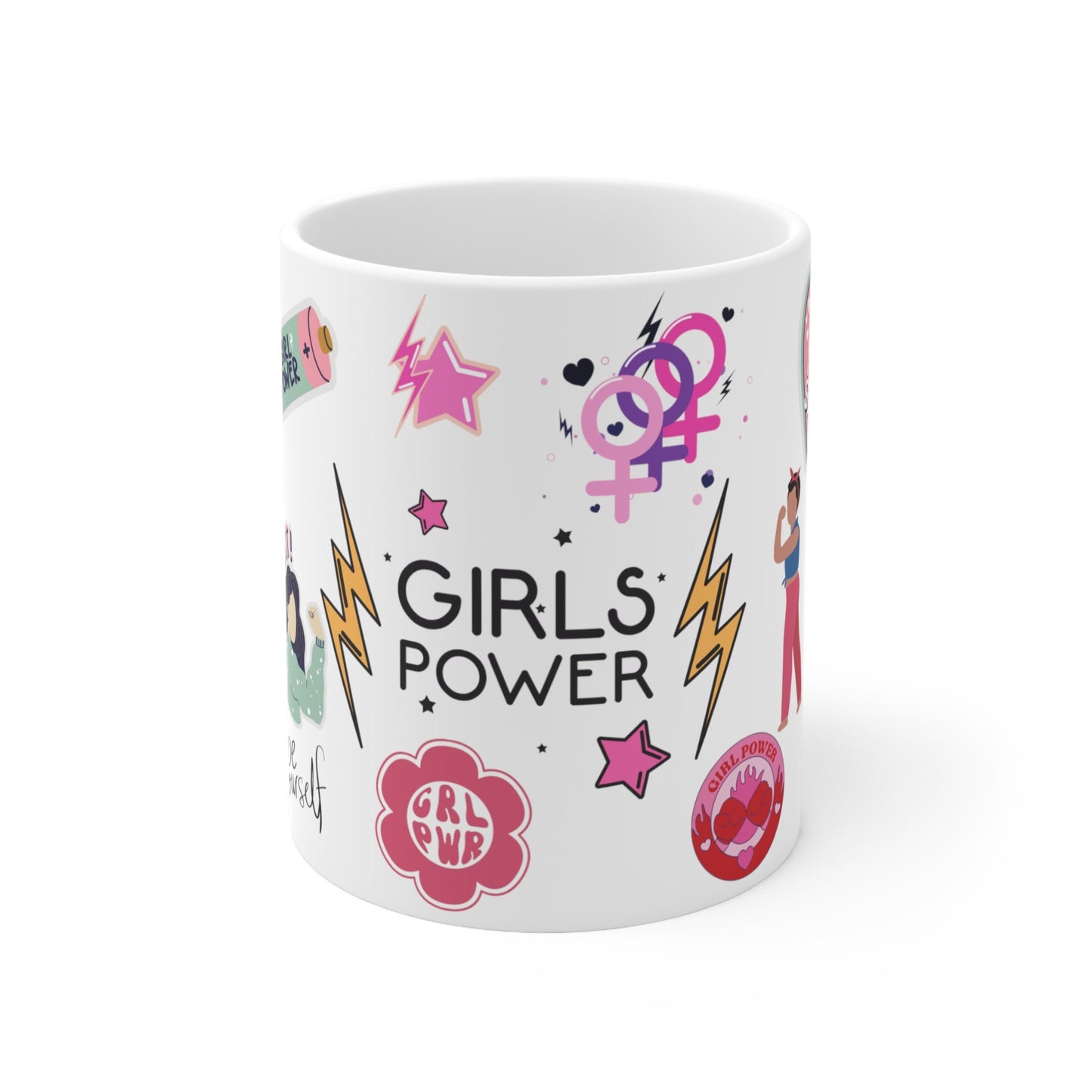 Girl Power Coffee Mug, Girl Affirmations, GRL PWR, Girl Power Mug, Feminist Mug, Girl Vibes, Feminist Mug, Girl Mug, Female Empowerment Mug.