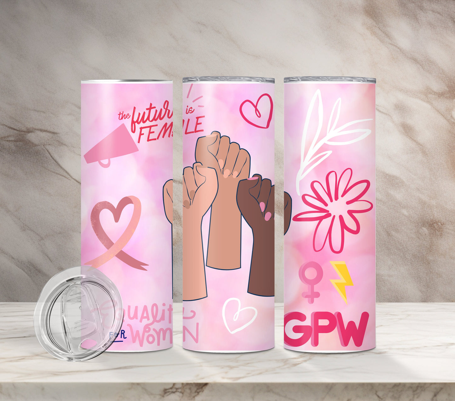 Girl Power, GPW, Strong Girl Tumbler, The future is female Tumbler, Tumbler for Girl Power, GRL PWR , Female Empowerment