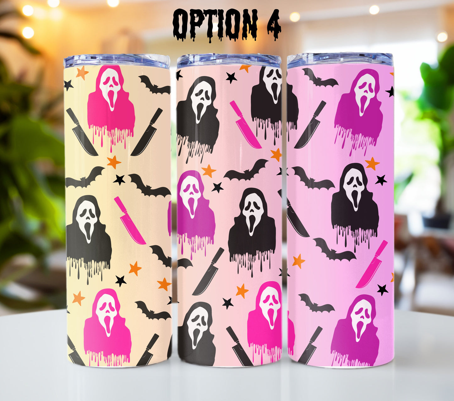 Ghostface 20-ounce Stainless Steel Tumbler with lid and straws, Scream Face, Halloween Ghost Face,  IT Movie Tumbler, Trending, Scary Movie.