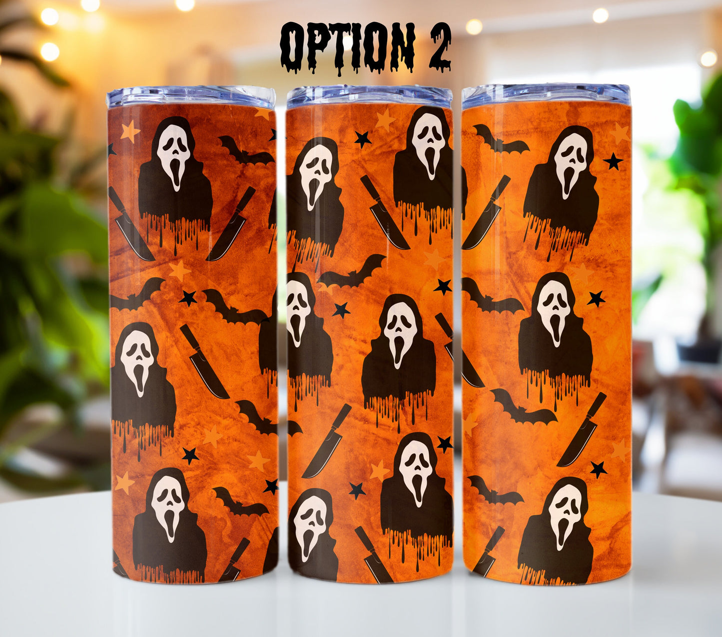 Ghostface 20-ounce Stainless Steel Tumbler with lid and straws, Scream Face, Halloween Ghost Face,  IT Movie Tumbler, Trending, Scary Movie.